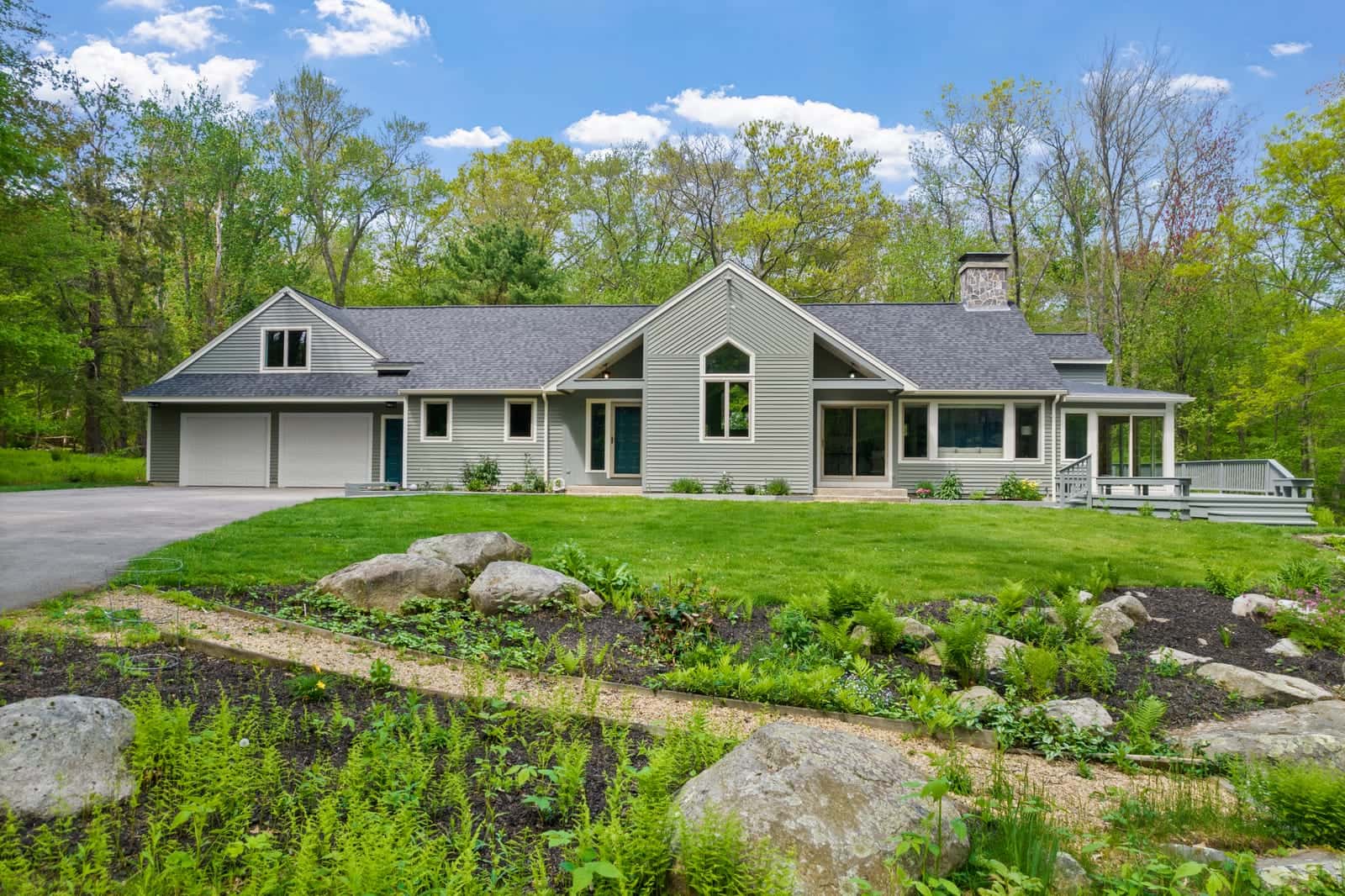 Aerial drone photo of a home in Hampton, New Hampshire