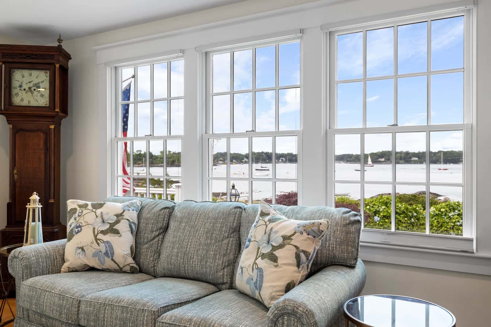 Living space interior at a home in New Castle, New Hampshire